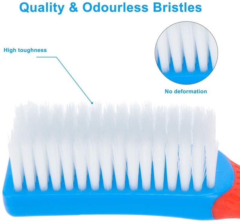 Emoly Scrub Brush Comfort Grip & Flexible Stiff Bristles Heavy Duty for Bathroom Shower Sink Carpet Floor, Blue Red - Image 3